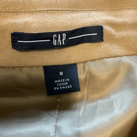 GAP Jacket Tan Oversized Brown Buttons Peter Pan Collar Career Casual Small - Picture 13 of 14